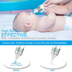 Baby Nasal Aspirator - Electric Music Infant Nose Nasal Aspirator - Automatic Booger Mucus Remove Cleaner for Newborn Kid with 4 Replacement Nozzles - 3 Suction Power Adjustable - USB Charging
