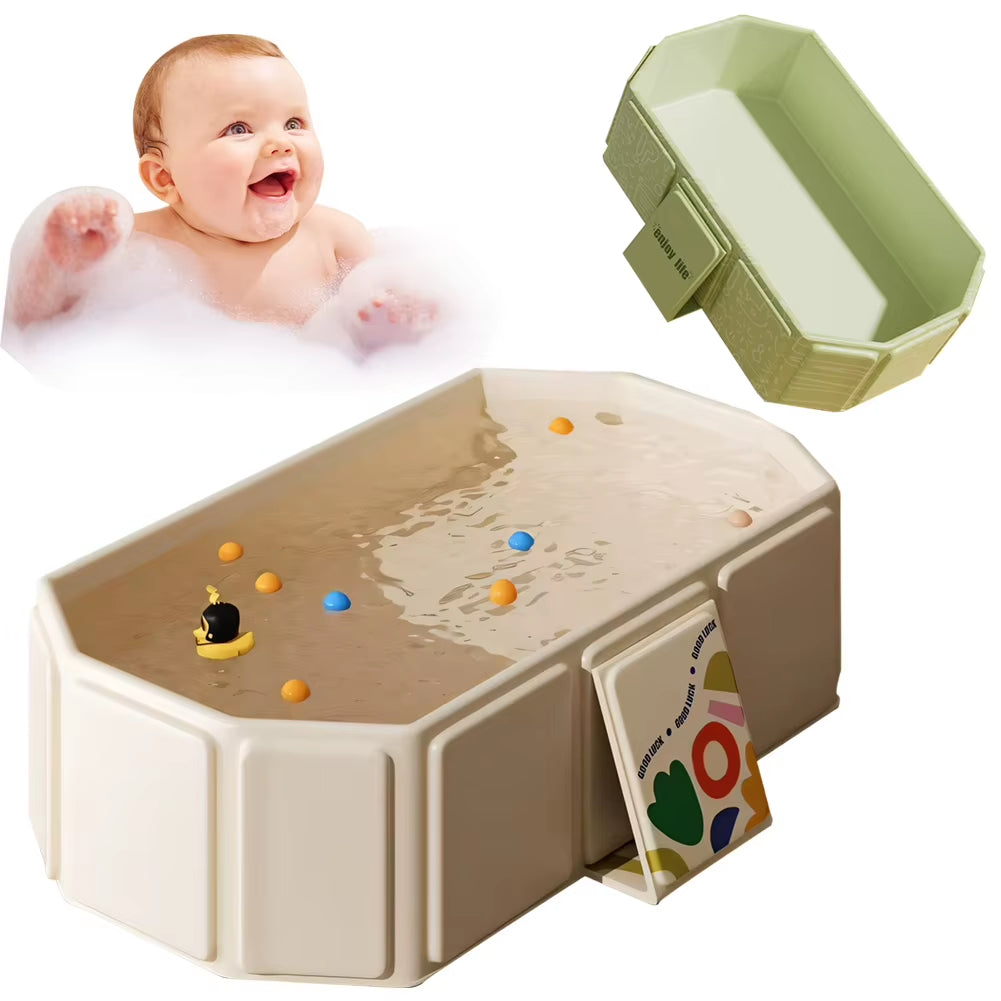 Indoor Baby Bath Tub Foldable Baby Thickened Bathing Bucket Large Extended Bathing Basin for Children Infant Use Shower Basin