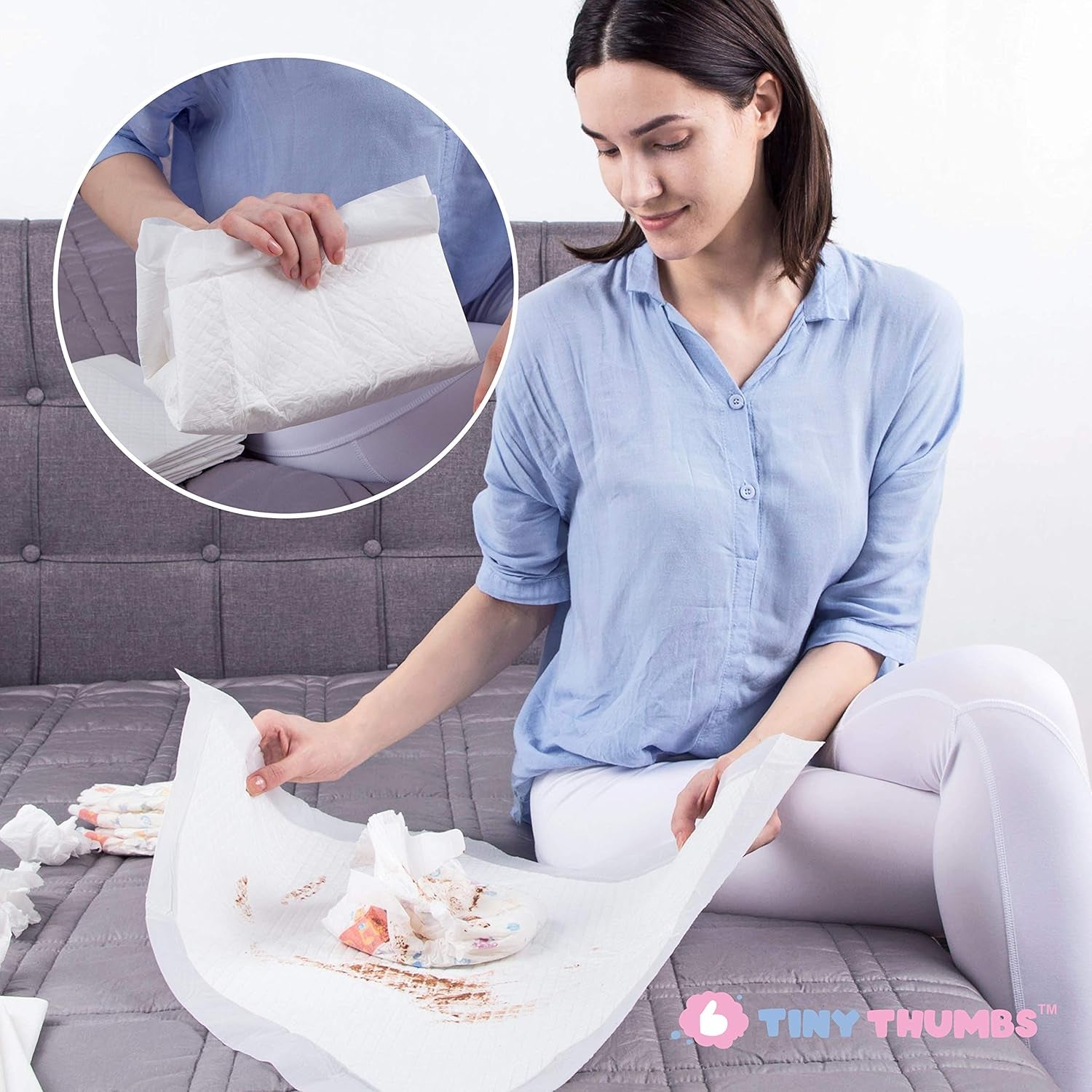 Disposable Changing Pads for Baby (20 Pack) - Super Soft, Ultra Absorbent & Waterproof Large Diaper Changing Pad Liners - Baby Changing Pad Cover & Bed Pads