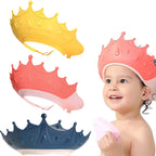Baby Shower Cap, Adjustable Waterproof Bath Cap Visor Hat Shower Bathing Protection Soft Cap for Children Baby Kids Set of 3(Red, Blue, Yellow