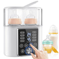 Baby Bottle Warmer, 12-In-1 Babies Fast Bottle Milk Warmer, Double Food Heater Defrost Bpa-Free with Twins, LCD Display, Timer & 24H Temperature Control for Breastmilk & Formula