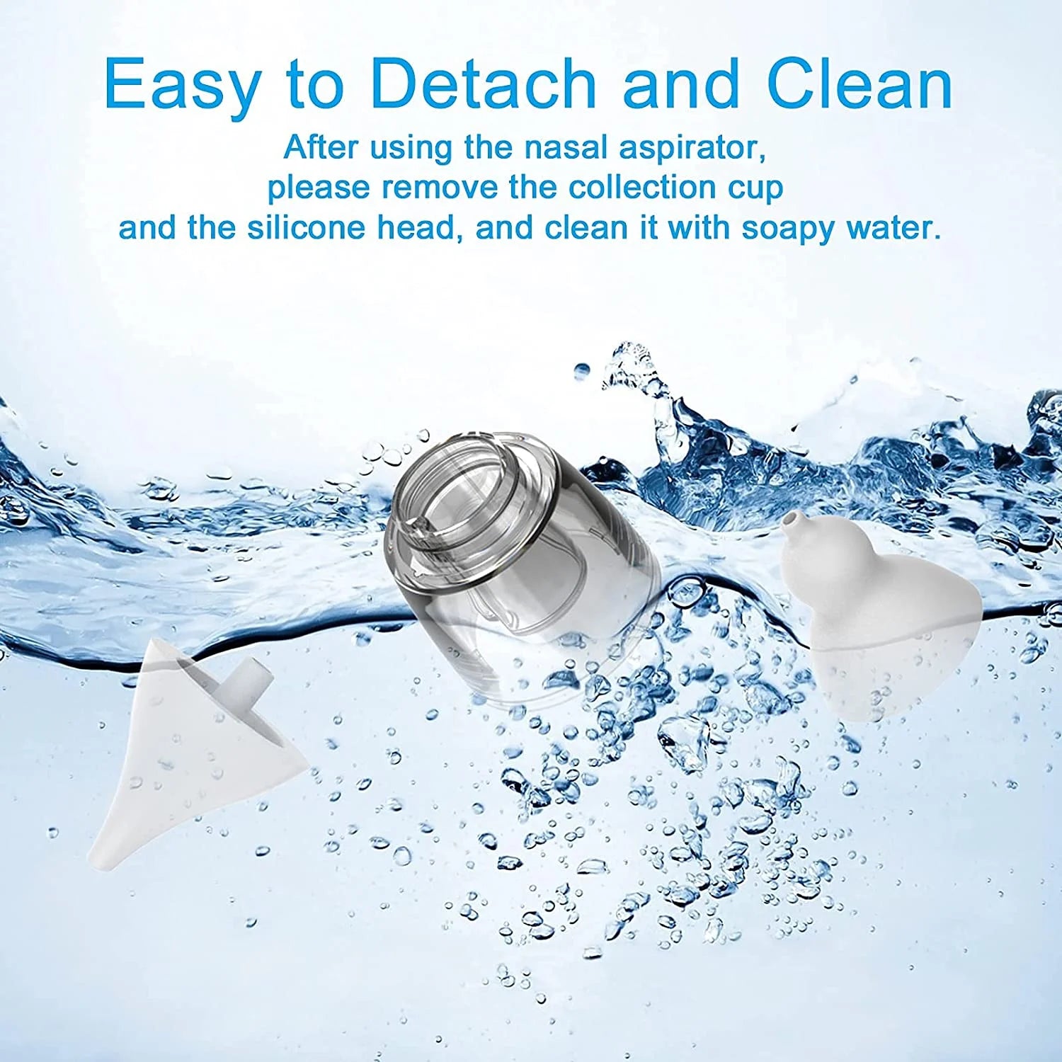 Baby Nasal Aspirator - Electric Music Infant Nose Nasal Aspirator - Automatic Booger Mucus Remove Cleaner for Newborn Kid with 4 Replacement Nozzles - 3 Suction Power Adjustable - USB Charging