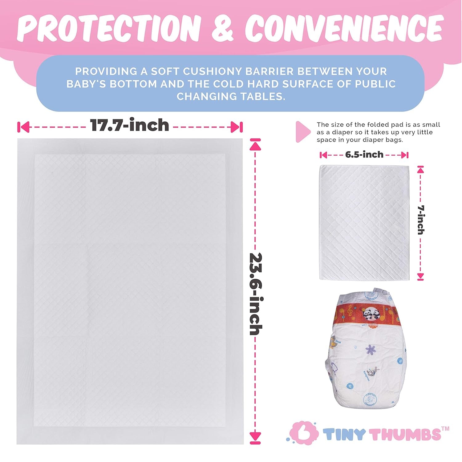 Disposable Changing Pads for Baby (20 Pack) - Super Soft, Ultra Absorbent & Waterproof Large Diaper Changing Pad Liners - Baby Changing Pad Cover & Bed Pads