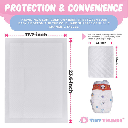 Disposable Changing Pads for Baby (20 Pack) - Super Soft, Ultra Absorbent & Waterproof Large Diaper Changing Pad Liners - Baby Changing Pad Cover & Bed Pads