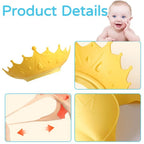 Baby Shower Cap, Adjustable Waterproof Bath Cap Visor Hat Shower Bathing Protection Soft Cap for Children Baby Kids Set of 3(Red, Blue, Yellow