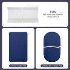 Changing Pad Cover Set in Soft Jersey Material - Fits 32"/34''X16 Contoured Pad for Babies, Navy Blue & Lt Gray