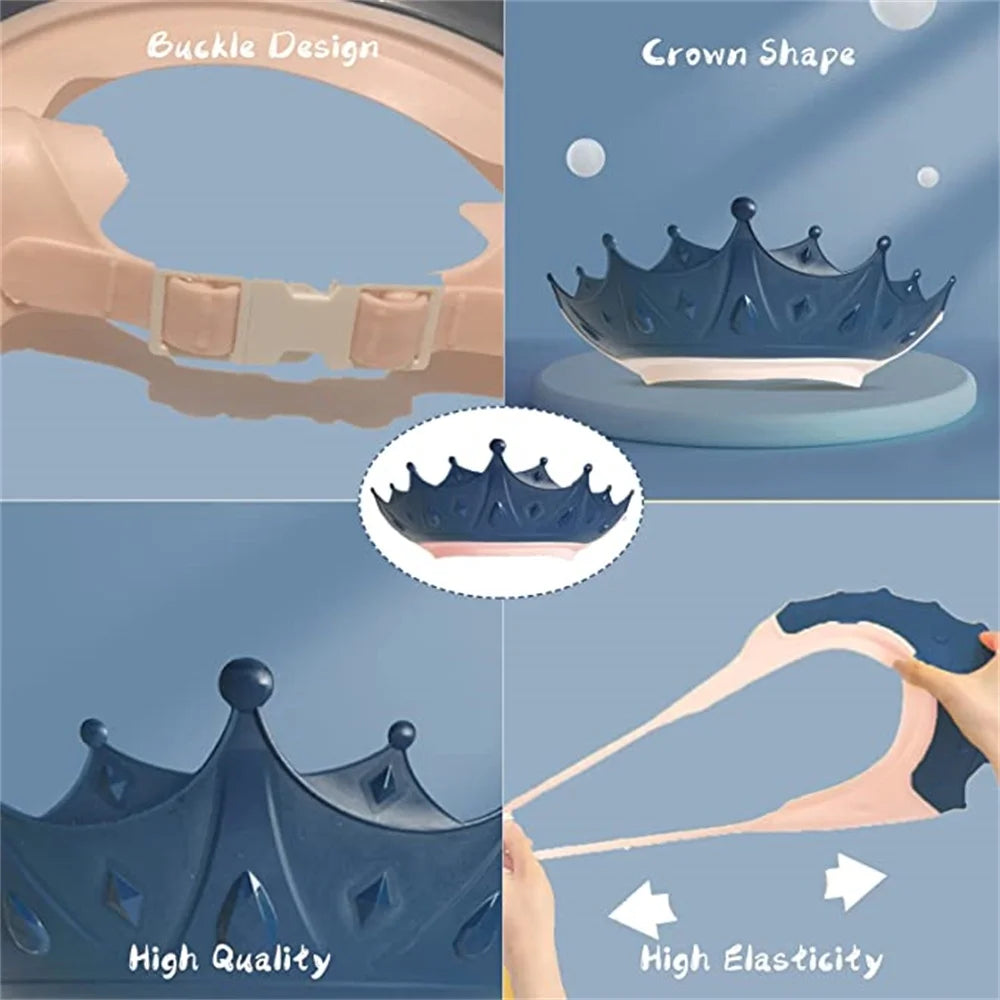 Baby Shower Cap, Adjustable Waterproof Bath Cap Visor Hat Shower Bathing Protection Soft Cap for Children Baby Kids Set of 3(Red, Blue, Yellow