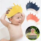 Baby Shower Cap, Adjustable Waterproof Bath Cap Visor Hat Shower Bathing Protection Soft Cap for Children Baby Kids Set of 3(Red, Blue, Yellow